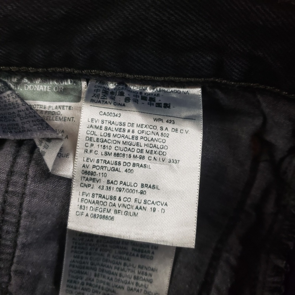 Levis 501 S Jeans Women 32x28 Black Skinny Premium‎ High Rise Denim Diestressed - Picture 9 of 13
